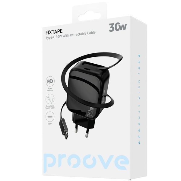 Зарядний Пристрій Proove Fixtape GaN Type-C 30W (WCFP30010201) black 355578 фото
