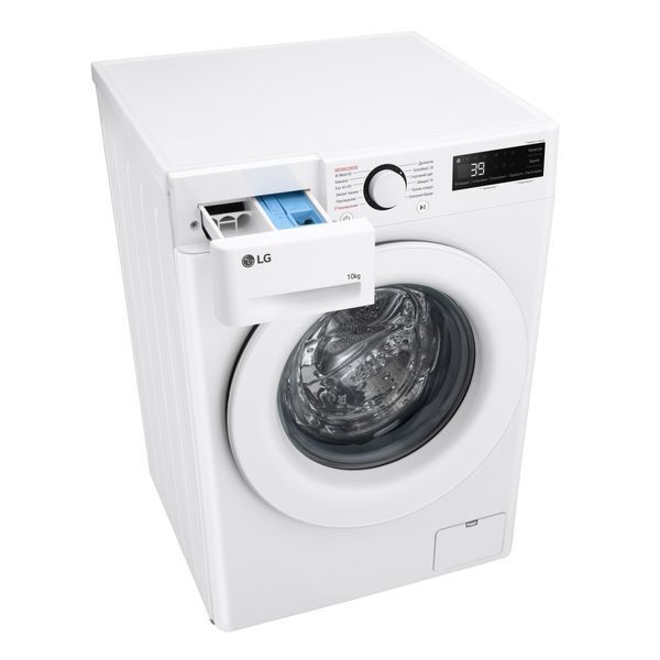 Пральна машина LG фронтальна, 10кг, 1400, A, 57см, дисплей, пара, інвертор, білий 399881 фото
