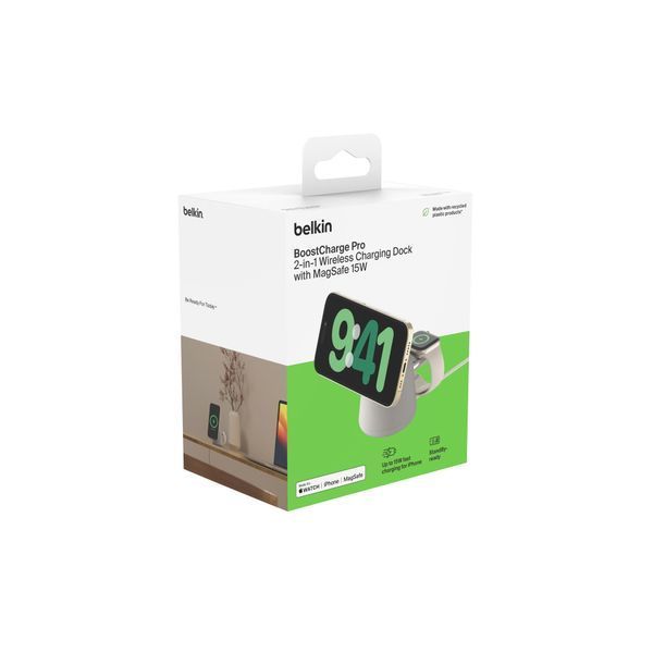 Зарядний пристрій бездротовий Belkin 2в1 MagSafe iPhone/Watch/AirPods, Sand Mass (WIZ020VFH37) 369943 фото