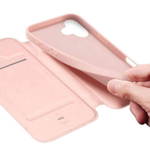 Чохол-книжка Dux Ducis з кишенею для візиток для Apple iPhone 17 (6.3") Rose Gold 393978 фото