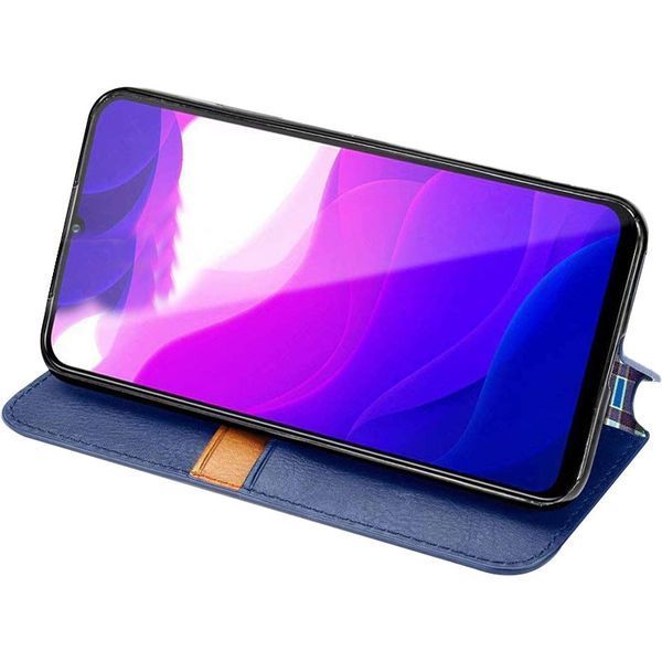 Шкіряний чохол книжка GETMAN Cubic (PU) для Xiaomi Redmi Note 9s / Note 9 Pro / Note 9 Pro Max Синій 218010 фото