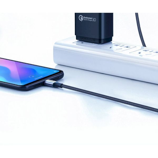 Кабель UGREEN US288 USB 2.0 To USB Type-C Cable Nickel Plating Aluminum Braid 3A 0.25m (60124) Black 283268 фото