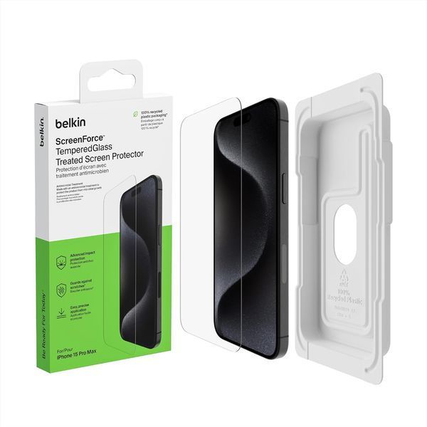 Захисне скло iPhone 15 Pro Max Belkin TemperedGlass (1 Pack) (OVA138ZZ) 371796 фото
