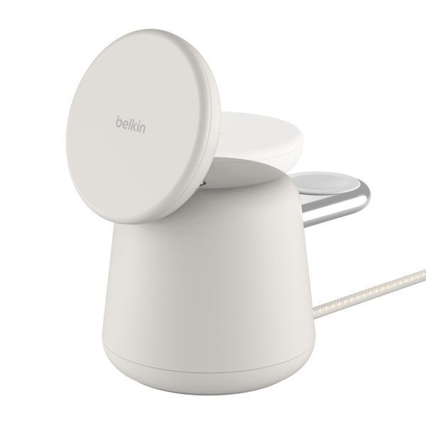 Зарядний пристрій бездротовий Belkin 2в1 MagSafe iPhone/Watch/AirPods, Sand Mass (WIZ020VFH37) 369943 фото