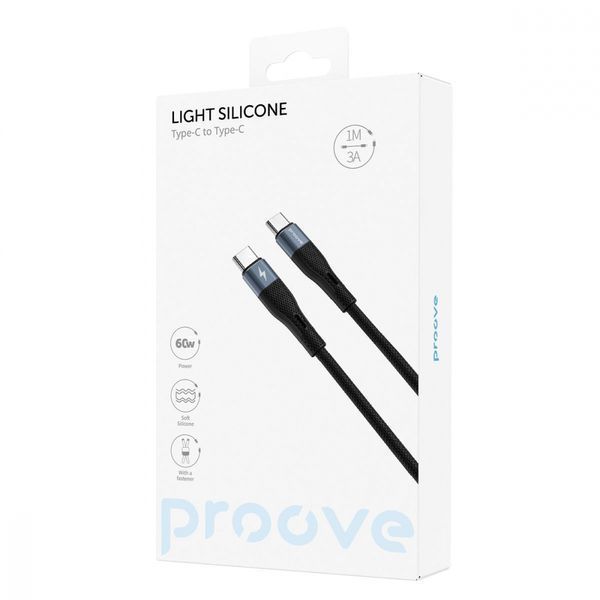 Кабель Proove Light Silicone Type-C To Type-C 60W 1m (CCLC60001102) White 316343 фото