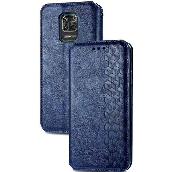 Шкіряний чохол книжка GETMAN Cubic (PU) для Xiaomi Redmi Note 9s / Note 9 Pro / Note 9 Pro Max Синій 218010 фото