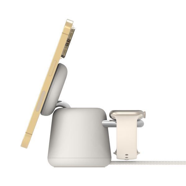 Зарядний пристрій бездротовий Belkin 2в1 MagSafe iPhone/Watch/AirPods, Sand Mass (WIZ020VFH37) 369943 фото