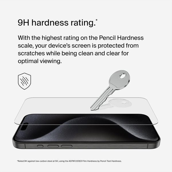 Захисне скло iPhone 15 Pro Max Belkin TemperedGlass (1 Pack) (OVA138ZZ) 371796 фото