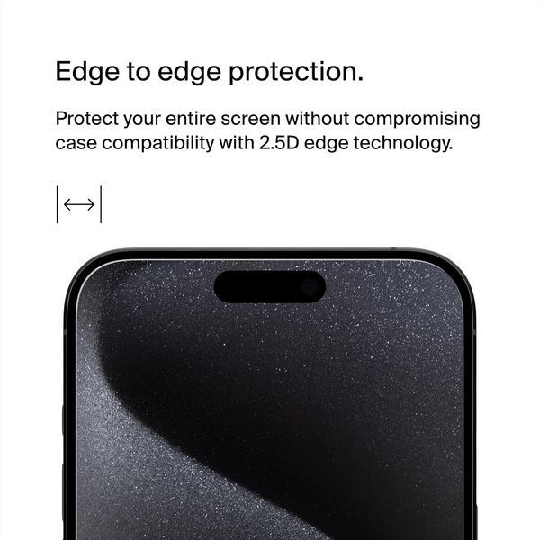 Захисне скло iPhone 15 Pro Max Belkin TemperedGlass (1 Pack) (OVA138ZZ) 371796 фото