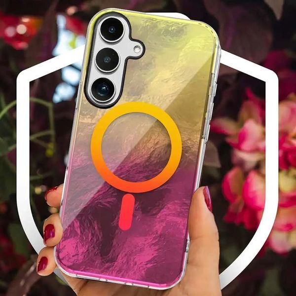 Чохол TPU Shiny Mountain (MagFit) для Samsung Galaxy S24+ Yellow / Pink 377623 фото