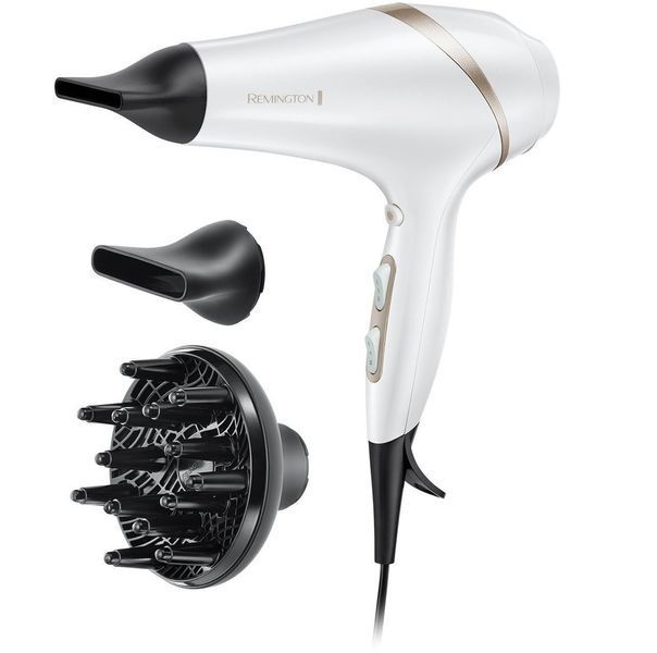 Фен Remington HydraLuxe, 2300Вт, 3 режими, дифузор, іоніз-я, хол. обдув, білий (AC8901) 365064 фото