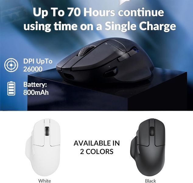 Миша Keychron M7 BT/WL/USB-A/USB-C, білий (M7-A3) 370511 фото