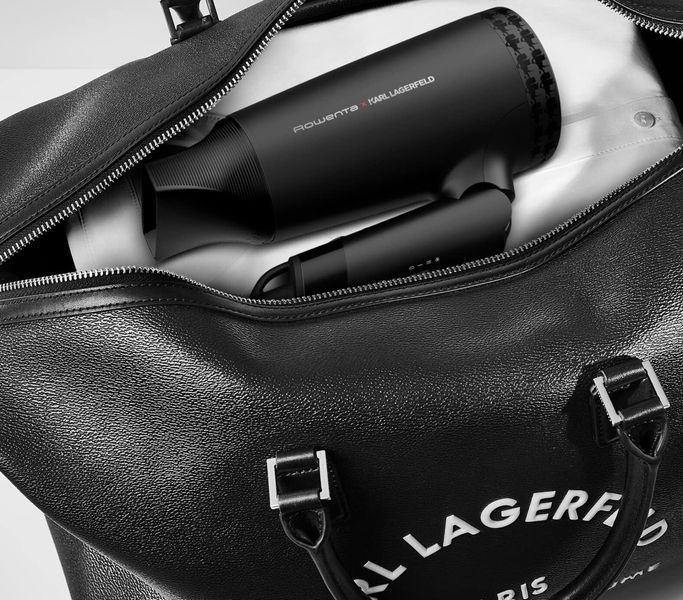 Фен Rowenta Karl Lagerfeld Express Style дорожній, 1600Вт, 2 режими, хол. обдув, складна ручка, чорний (CV184LF0) 368211 фото