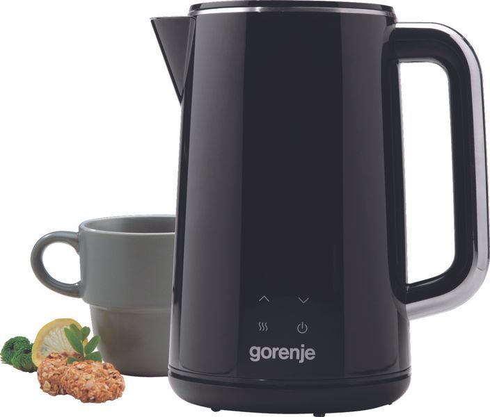 Електрочайник Gorenje 1.7л, подвійні стінки, LED дисплей, Strix контроль, чорний (K17DWD) 369408 фото