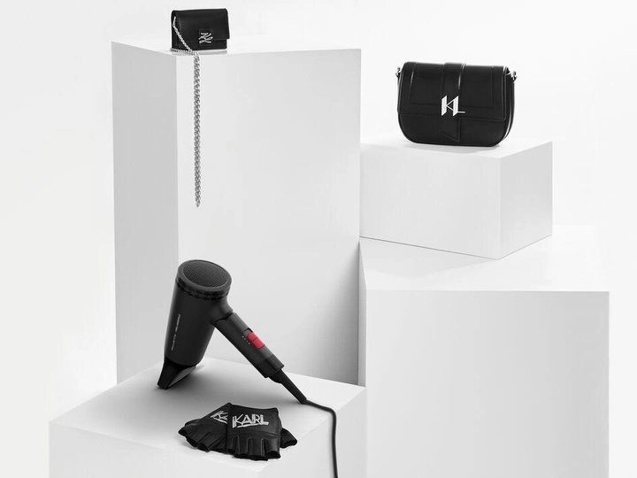 Фен Rowenta Karl Lagerfeld Express Style дорожній, 1600Вт, 2 режими, хол. обдув, складна ручка, чорний (CV184LF0) 368211 фото