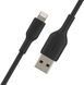Кабель USB-A > Lightning заряджання/синхронізації Belkin 1м, 12Вт, PVC, чорний (CAA001BT1MBK) 367037 фото 3