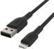 Кабель USB-A > Lightning заряджання/синхронізації Belkin 1м, 12Вт, PVC, чорний (CAA001BT1MBK) 367037 фото 4