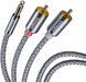 Кабель ESSAGER Monster RCA Audio Cable Jack 3.5 to 2 RCA Cable 3.5mm Jack to 2RCA Male Splitter Aux Cable Wire 3M (EYPZJ-MYC0G) 314595 фото 1