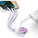 Кабель Baseus Bright Mirror 2 Series 3-in-1 (Micro USB+Lightning+Type-C) 100W (1.1m) CAMJ010205 Purple 274272 фото 7
