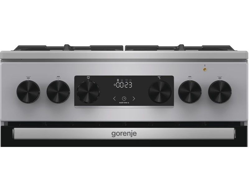 Плита Gorenje комбінована, 70л, 50x60см, дисплей, чавун, нерж (GKS5C70HXF) 376073 фото