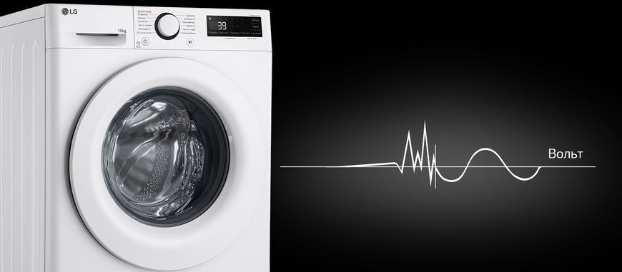 Пральна машина LG фронтальна, 10кг, 1400, A, 57см, дисплей, пара, інвертор, білий 399881 фото