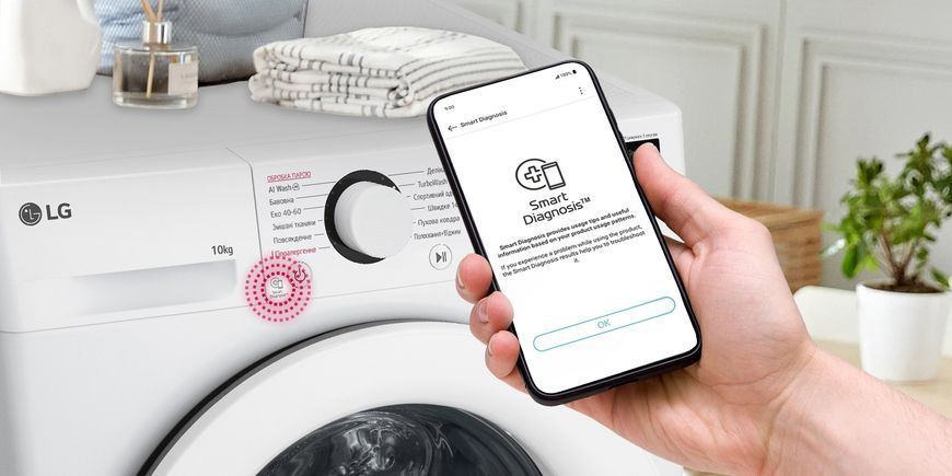 Пральна машина LG фронтальна, 10кг, 1400, A, 57см, дисплей, пара, інвертор, білий 399881 фото