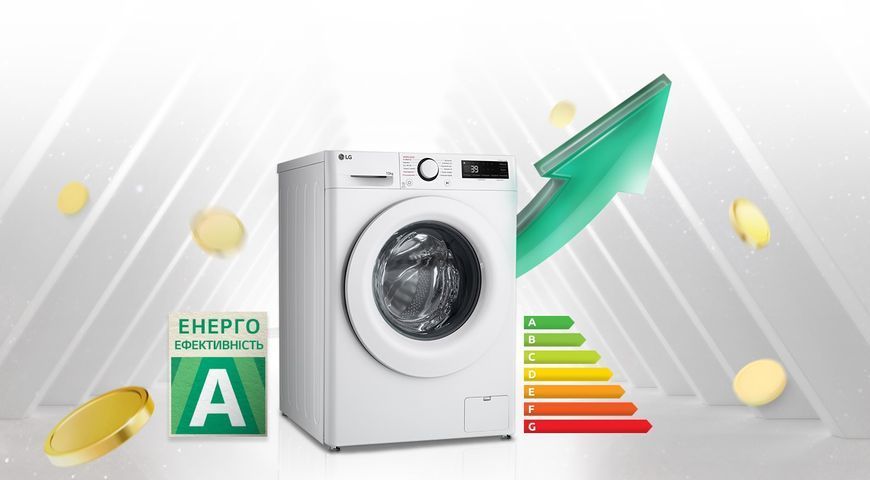 Пральна машина LG фронтальна, 10кг, 1400, A, 57см, дисплей, пара, інвертор, білий 399881 фото