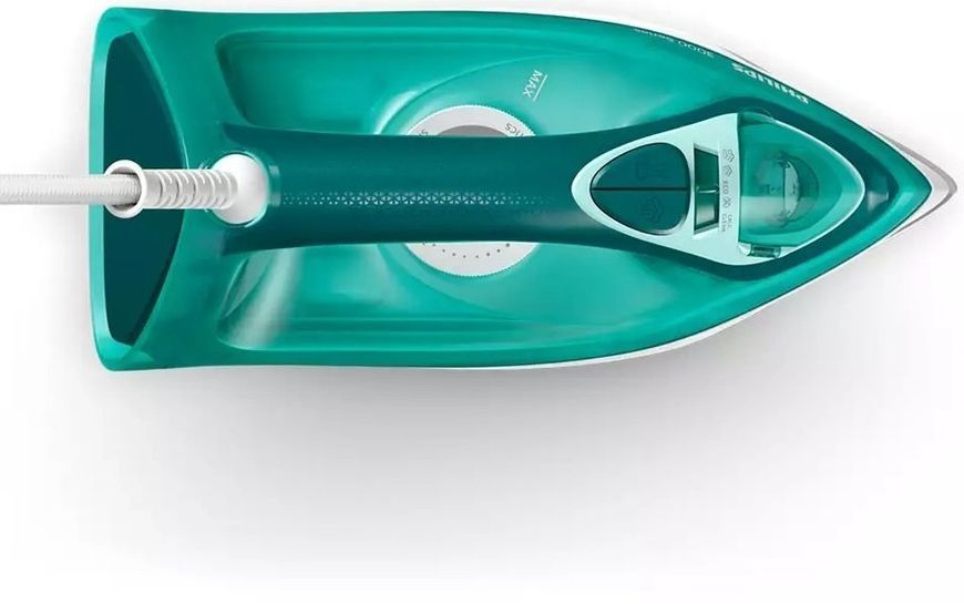 Праска Philips 3000 series, 2400Вт, 300мл, паровий удар -180гр, постійна пара - 40гр, керам. підошва, бірюзовий (DST3030/70) 374678 фото