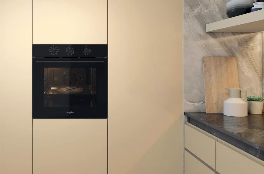Духова шафа Whirlpool електрична, 71л, A, конвекція, чорний (OMK38HU0B) 371458 фото