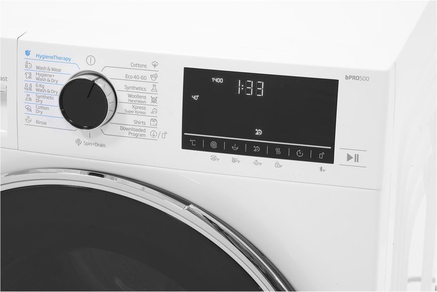 Прально-сушильна машина Beko фронтальна, 9(6)кг, 1400, D, 60см, дисплей, білий (B5DFT59447W) 374542 фото