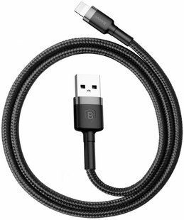 Кабель Baseus Lightning Kevlar USB кабель 1m (CALKLF-BG1) Black 188375 фото