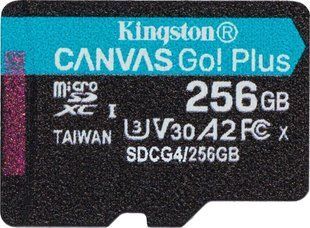 Карта пам'яті Kingston MicroSDXC 256GB Canvas Go Plus Gen4 200MB/s A2 U3 V30 (SDCG4/256GBSP) 376906 фото