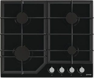 Варильна поверхня Gorenje газова на склі, 60см, чавун, чорний (GT641KB) 370432 фото
