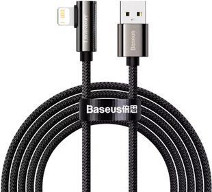 Кабель Baseus Legend Series Elbow Fast Charging Data USB кабель USB To IP 2.4A 1 М (CALCS-01) Black 252231 фото