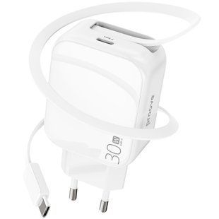 Зарядний Пристрій Proove Fixtape GaN Type-C 30W (WCFP30010202) white 355587 фото