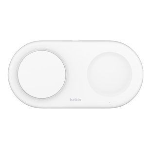 Зарядний пристрій бездротовий Belkin 2в1 15Вт Pad Qi2, білий (WIZ021VFWH) 369944 фото