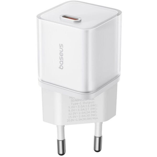 Зарядний Пристрій Baseus GaN5S 30W Wall charger 1Type-C (P10162504213-00) White 289544 фото