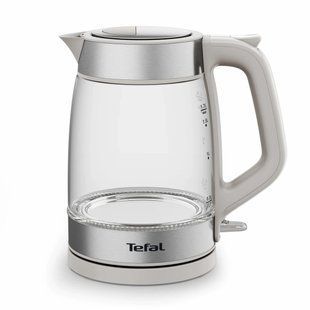 Електрочайник Tefal Glass Kettle 1.7л, скло, з підсвіткою, біло-срібний (KI605B30) 369420 фото