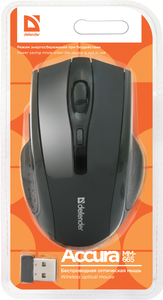 Миша DEFENDER Accura MM-665 Wireless black 306172 фото