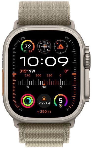 Смарт-годинник Apple Watch Ultra 2 GPS + LTE 49mm Titanium Case With Olive Alpine Loop - Small MREX3 277302 фото