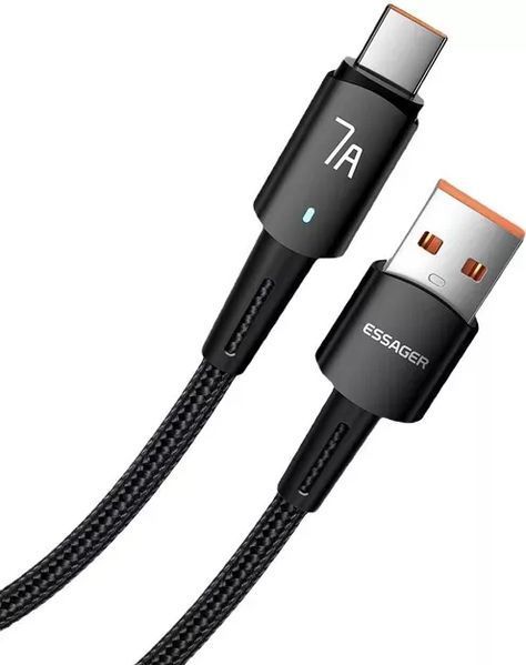 Кабель Essager Sunset Type-C 7A USB charging and data 100W Fully compatible cable 0.5m (EXC7A-CGB01-P) Black 315492 фото