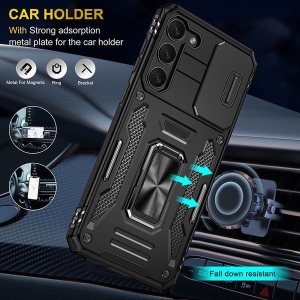 Ударостійкий чохол Camshield Army Ring для Samsung Galaxy S23+ Чорний / Black 285597 фото