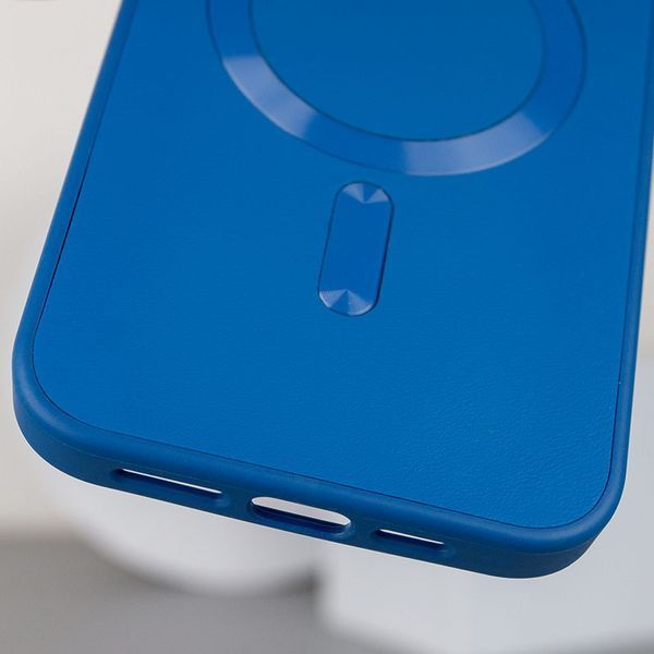 Шкіряний чохол Bonbon Leather Metal Style with MagSafe для Apple iPhone 13 Pro Max (6.7") Синій / Indigo 276607 фото