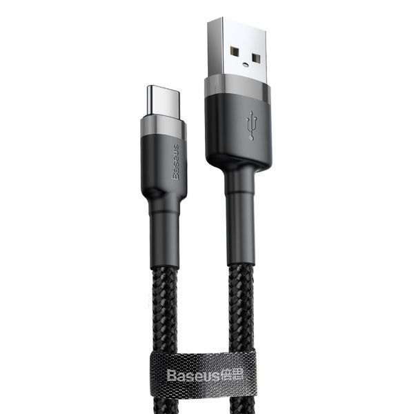 Кабель Baseus Cafule Type-C 2A (3m) CATKLF-UG1 (gray/black) 210883 фото