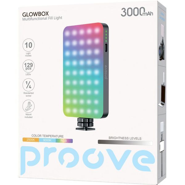 Портативне LED Відеосвітло Proove GlowBox (PLGB00010001) black 398861 фото