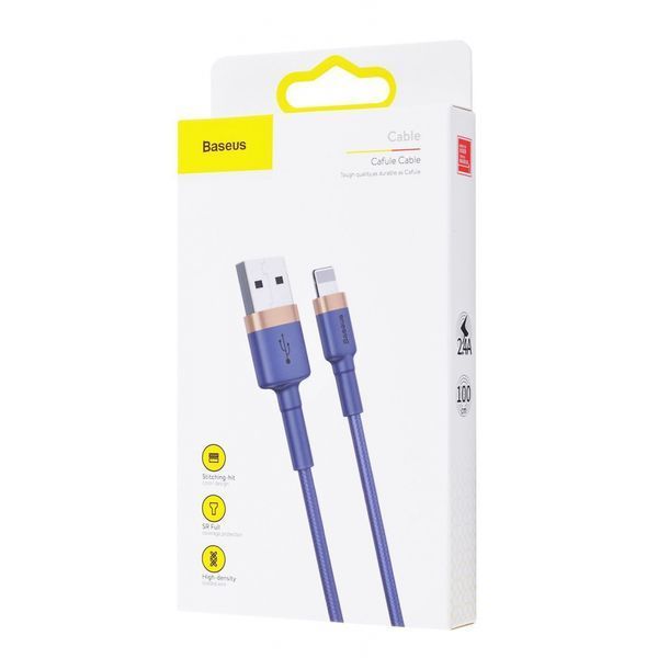 Кабель Baseus Lightning Kevlar USB кабель 1m (CALKLF-BG1) Black 188375 фото