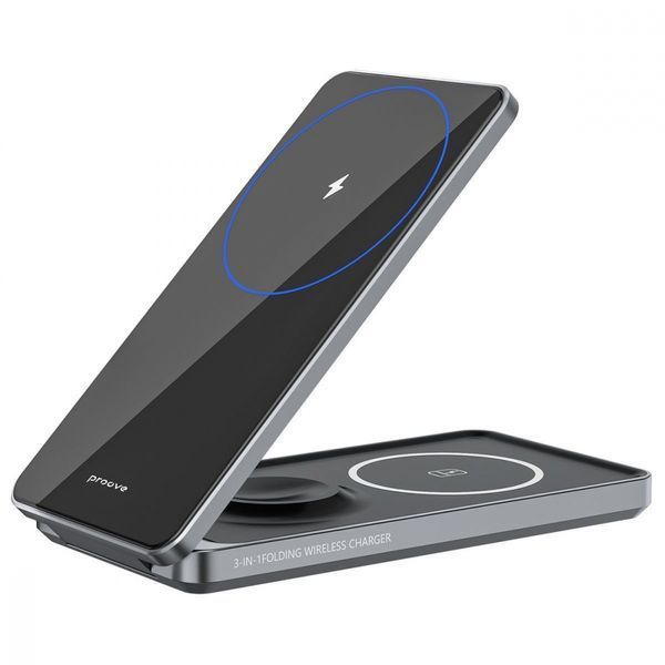 Бездротовий зарядний пристрій Proove Metal Edge 3 in 1 (WSME15010003) Black 277462 фото