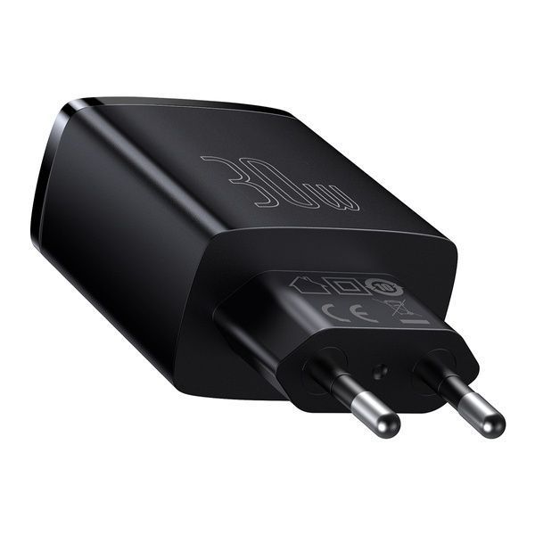 Зарядний Пристрій Baseus Compact Quick Charger 2xUSB U+C 30W (CCXJ-E01) Black 253916 фото