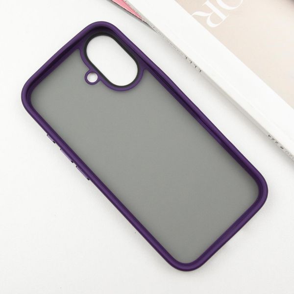 TPU+PC чохол Metal Buttons для Apple iPhone 16 (6.1") Темно-Фіолетовий 318263 фото
