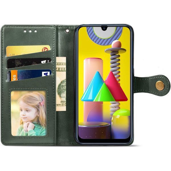 Шкіряний чохол книжка GETMAN Gallant (PU) для Samsung Galaxy S24 Ultra Зелений 284407 фото